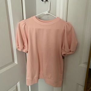 NWOT a new day pink puff sleeve sweatshirt top